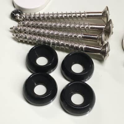 4 NOS Relic Black Screw Guitar Neck Mounting Ferrules Bushings Custom Luthier + 4 Mounts image 2