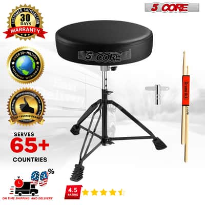 5 Core Drum Throne 3" Padded Drum Seat Height Adjustable Drumming Chair for Practice and Performance image 10