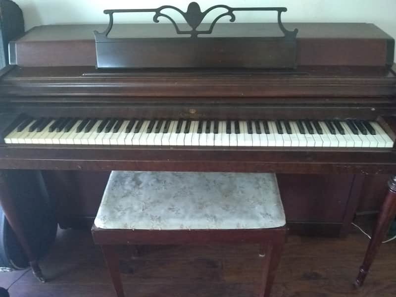 Wurlitzer Spinet Piano early 1950s Dark Brown image 1