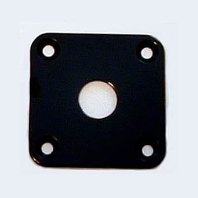 Guitar Parts - JACK PLATE Flat Flush SQUARE - BLACK image 1