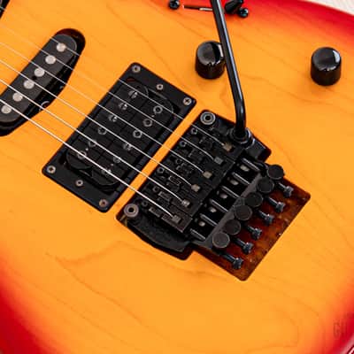 1990 Edwards by ESP Vision Alpha SSH Superstrat Cherry Sunburst w/ Floyd Rose image 8