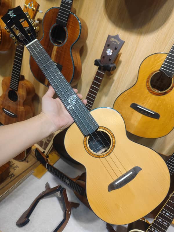 OlaMestre PO cedar cuban mahogany tenor ukulele with pickup image 1