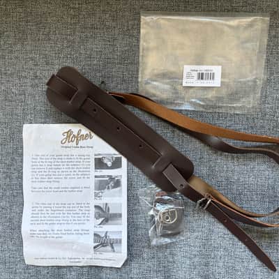 Hofner Original Leather Violin Bass Strap 2020 - Brown leather image 3