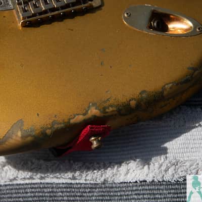 1981 Fender Gold on Gold Dan Smith Strat - Ultimate Road Worn Greenie MOJO Master - Pro Set Up w Perfect Frets/Action/Intonation! image 15