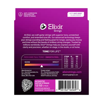 Elixir Phosphor Bronze Nanoweb 12-53 image 2