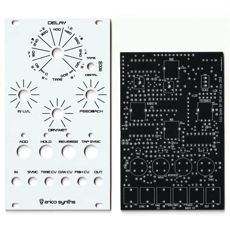 Erica Synths Delay White Panel and PCB DIY image 1