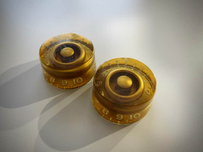 Gibson Les Paul Standard & Junior Speed Knobs Authentic Vintage Part Circa 1953-1955 Gold image 1