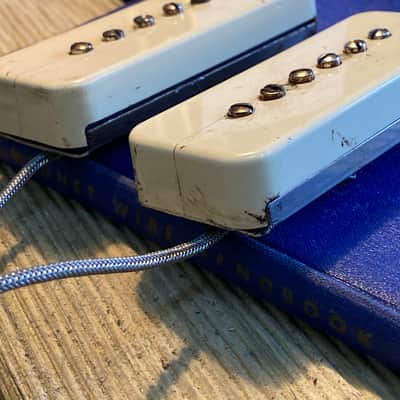 General Vintage Tone  1950 ‘s P90 guitar Pickup set Soap bars  Belden green wire 42awg NOS and nos m image 2