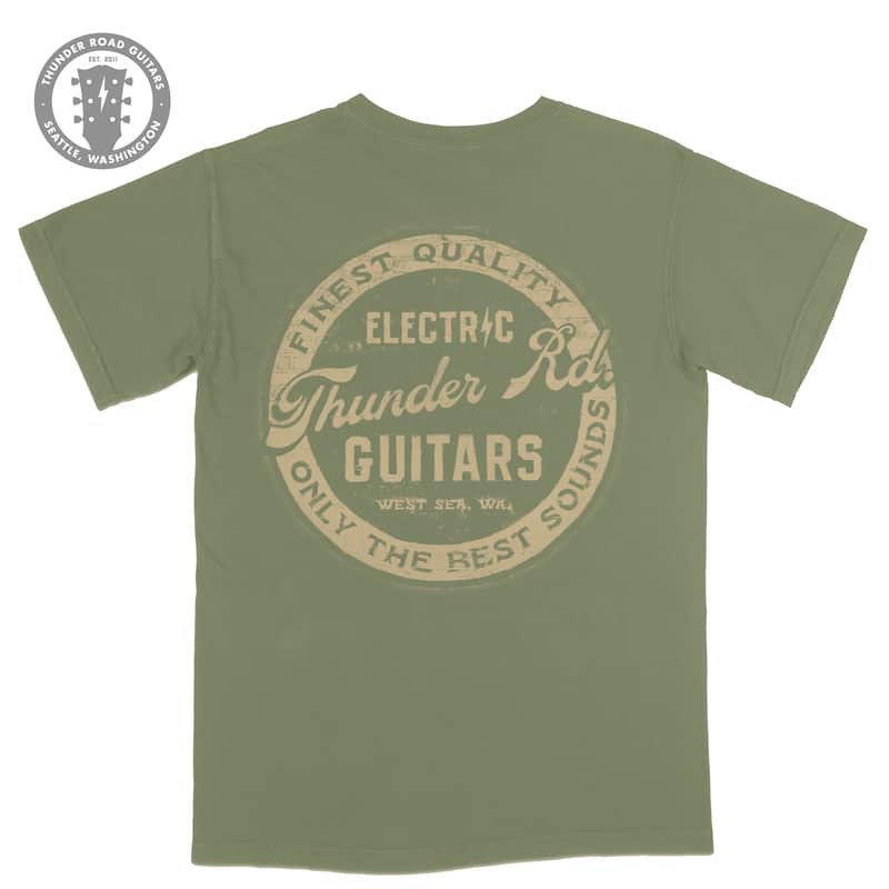 Thunder Road Mural T-Shirt Olive Green-M image 1