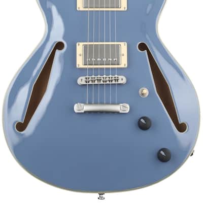 D'Angelico Excel Mini DC Tour Semi-hollowbody Electric Guitar - Slate Blue  Bundle with Snark ST-8 Super Tight Chromatic Tuner... (4 Items) image 2
