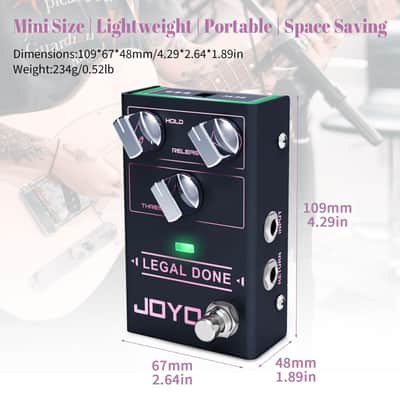 Joyo R-23 LEGAL DONE Noise Gate Pedal Noise Suppressor Guitar Pedal Noise Killer and Reduction Hum for Electric Guitar 4 Cable Method image 5