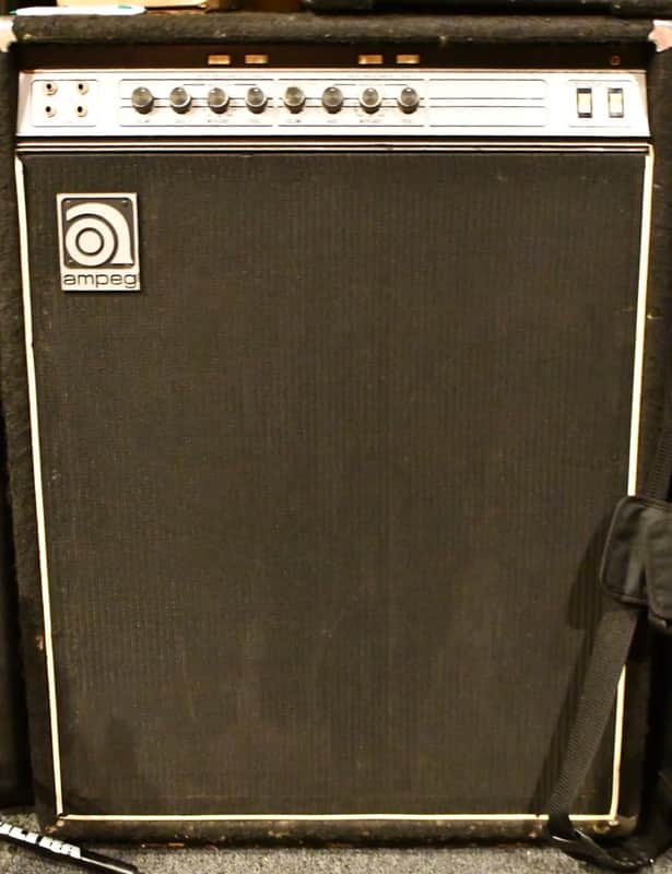 Vintage Ampeg B410 4x10 Combo 1973 black fuzzy NJ factory image 1