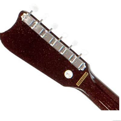 Silvertone 1449 Series Double Cut Guitar - Red Silver Flake Burst image 5