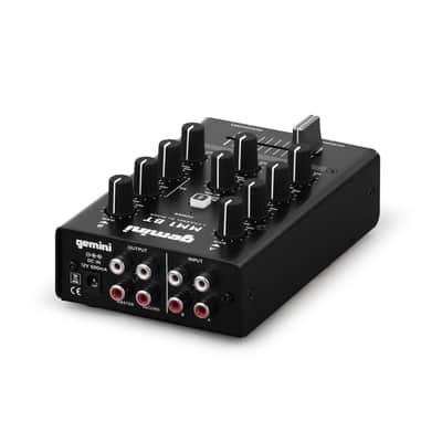 Gemini Sound MM1BT Bluetooth Professional Audio 2-Channel Dual Mic Input Stereo 2-Band Rotary Compact DJ Podcast Mixer with Cross-Fader and Individual Gain Control image 4