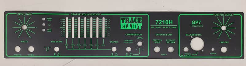 Trace Elliot Electro-Luminescent Front Panel For 7210H Or Equiv. image 1