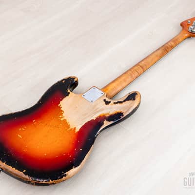 1962 Fender Jazz Bass Vintage Pre-CBS Slab Board, Sunburst w/ Case image 14