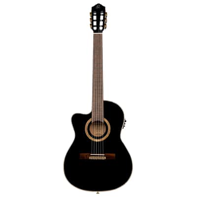 Ortega RCE138-T4BK-L Performer Series Solid Spruce Top Mahogany Neck Cutaway Nylon 6-String Classical Acoustic-Electric Guitar w/Gig Bag For Left Hand Player image 4