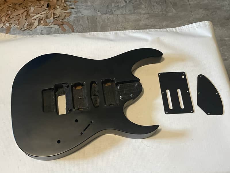2009 Indonesian Ibanez RG5EX1 Flat Black Basswood Guitar Body Floyd Ready image 1