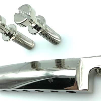 Gibson Wraparound Bridge Tailpiece w/Posts Nickel image 4