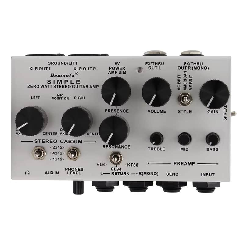 Demonfx SIMPLE DI Box Effect Pedal Preamp Simulator,Power Amp Simplifier Pedal Stereo Cab Simulator for Electric Guitar image 1