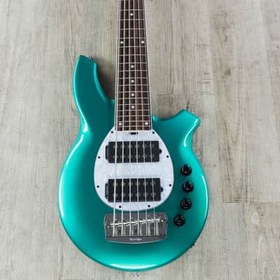 Ernie Ball Music Man BFR Bongo 6 HH 6-String Bass Rosewood Board Grabber Green image 3