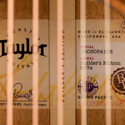 Taylor Builder's Edition 517e Grand Pacific Wild Honey Burst Acoustic Electric Guitar With Case - Serial # 1203054108  - Demo image 12