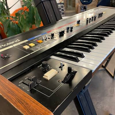 Roland Juno-6 with Tubbutec MIDI MOD / Juno-66 - 61-Key Polyphonic Synthesizer 1982 - 1984 - Black