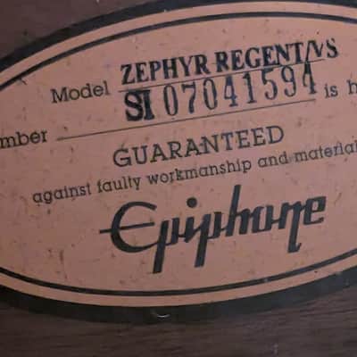 Epiphone Zephyr Regent Reissue 2007 - Vintage Sunburst image 8