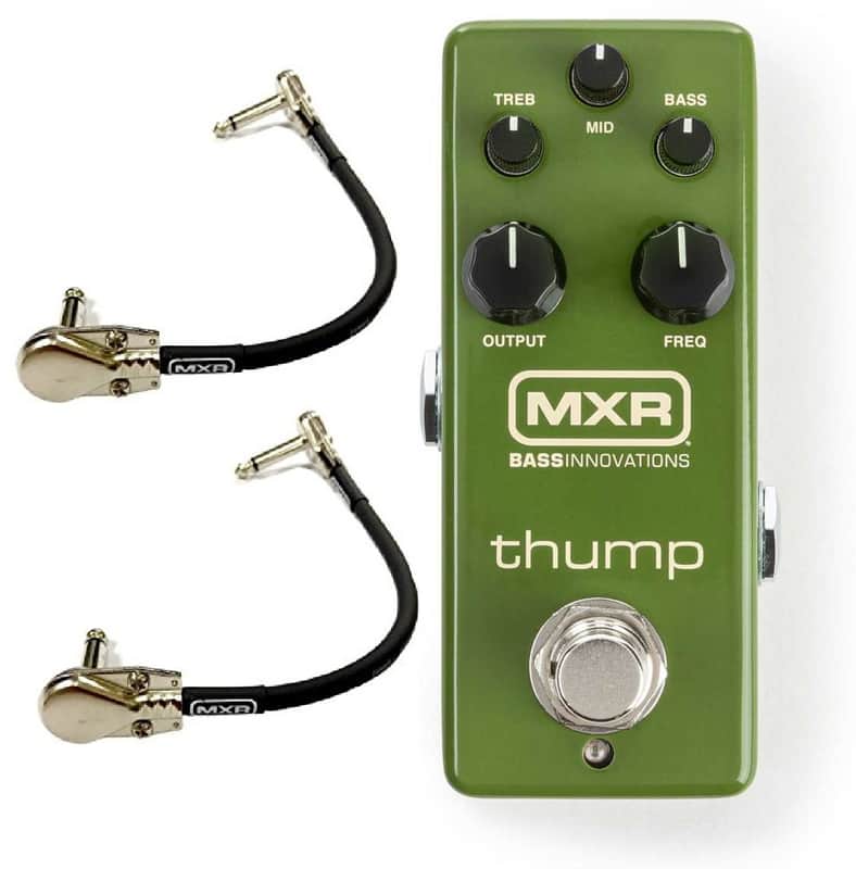 MXR M281 THUMP BASS PREAMP MINI EFFECTS PEDAL ECHOPLEX PREAMP CIRCUIT EQ TONE ( 2 MXR PATCH CABLES ) image 1