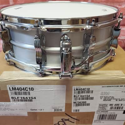 Ludwig *Pre-Order* Acrolite 5x14" Aluminum Brushed 10-Lug Snare Drum w/Twin Bowtie Lugs | NEW | Made in the USA | Special Order | Authorized Dealer image 2