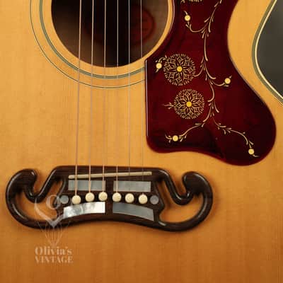 1962 Gibson J-200 Natural/BLONDE with highly figured flame maple back + sides image 5