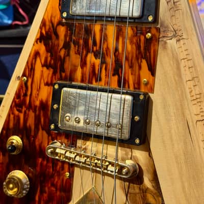 Black Volt Veronica “ Hollywood Bowl “ Alaskan Yellow Cedar Top - Sequoia - African Mahogany ( Unique Piece in The World Lefty) image 10