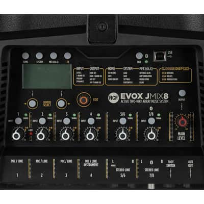 RCF EVOX JMIX8 Active 12" 1400W Line Array PA System w/8-Input Mixer + RCF Cover image 4