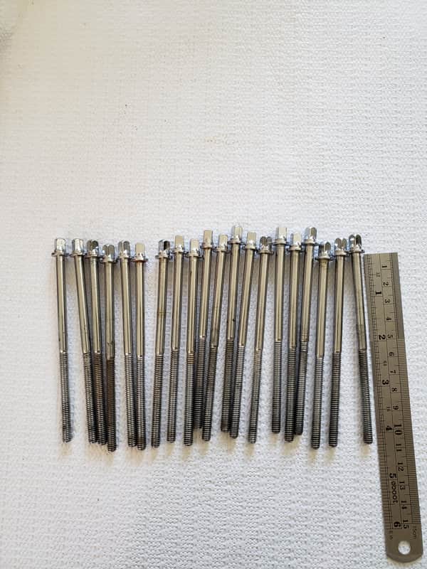 Ludwig 4-1/4” Tension Rods 20 In Total…1960s-1970s - Chrome image 1