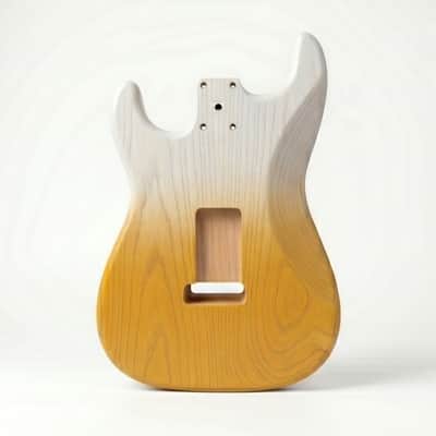 Stratocaster Guitar Body, white yellow Stained Ash Body, Right & Left Handed, HHH HSS SSS Pickup Routing, Custom Strat Replacement Body image 4