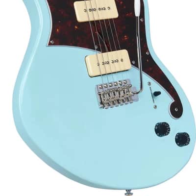 D'Angelico Premier Bedford Solid Body Electric Guitar, Sky Blue with Gig Bag image 6
