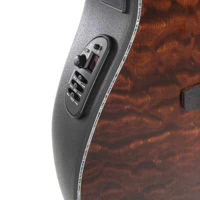 Ovation CE44P-TGE Exotic Celebrity Elite Plus Selected Figured Top Mid-Depth Lyrachord Body Nato Neck 6-String Acoustic-Electric Guitar w/Gig Bag image 5