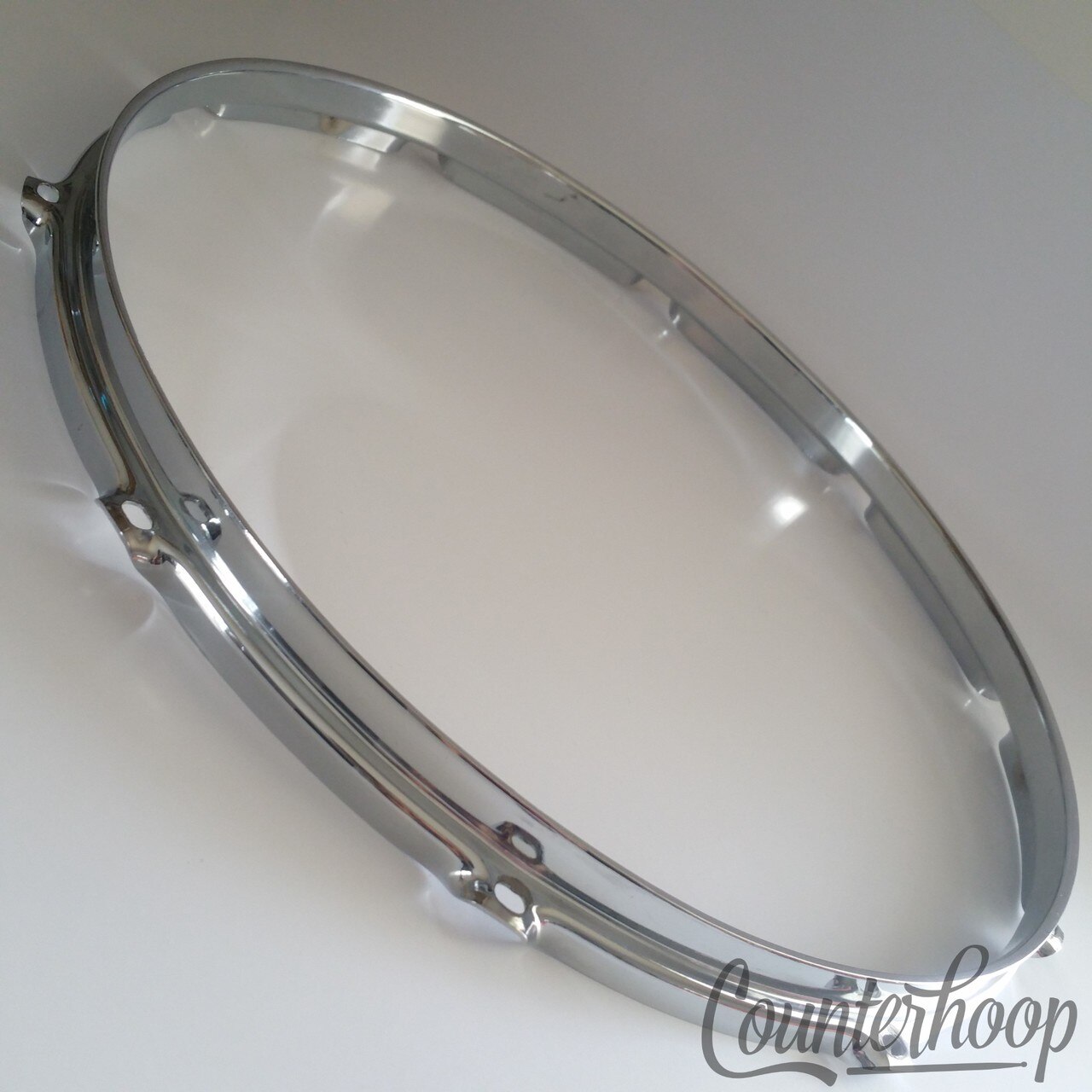 Rogers 14" Dynasonic Snare Drum Batter Rim/Hoop 70s Chrome USA 10-Lug Dyna Sonic — main photograph