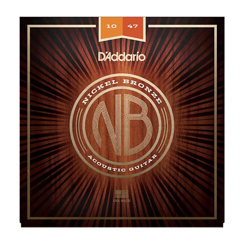D'Addario NB1047 Nickel Bronze Acoustic Guitar Strings, Extra Light Gauge image 1