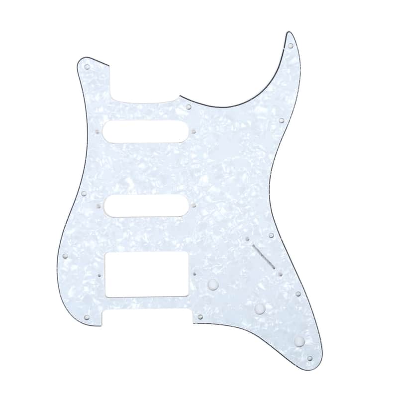 Brio 11 Hole Strat® Pickguard Fender US/Mex HSS Standard Stratocaster Modern Style Pearloid White image 1