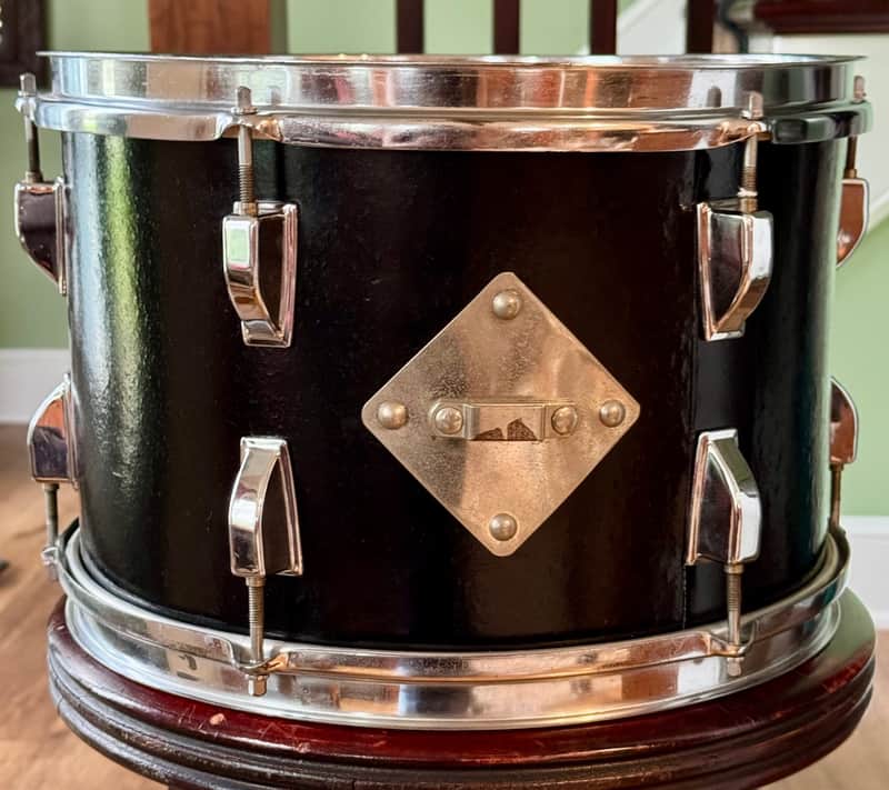 Kent 13 x 8" Rack Tom Drum Vintage Made in USA w Clip Mount - Black image 1