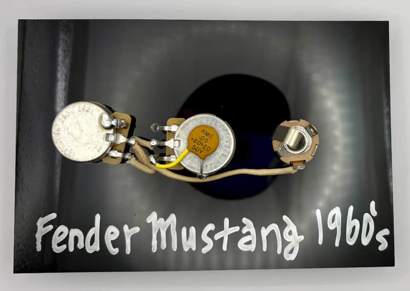Fender Mustang 1960's wiring harness upgrade with 0.05uF 50v vintage ceramic capacitor image 1