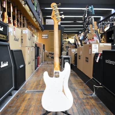 Fender Custom Shop 1960 Precision Bass Relic Super Faded Aged Olympic White w/Tweed Case image 6