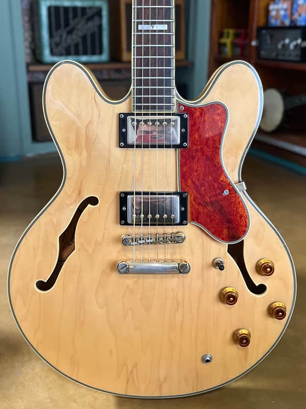 2005 Epiphone Sheraton II Korea Natural Semi-Hollow Electric Guitar w/Vintage Gibson Case image 1