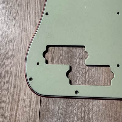 1960 thru 1969 Fender Precision Bass Pickguard 13 hole Celluloid / Nitrate Mint Green 62 USA RI image 10
