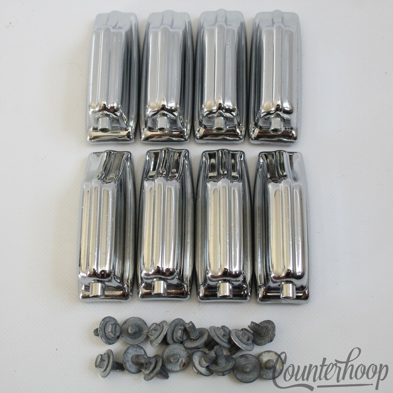 Rogers 8x Beavertail Bass Drum Lugs Chrome Fullerton Powertone Vintage 60s-70s — main photograph
