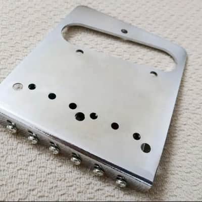 Warmtone Custom Guitars Tele Style Bridge Series #1 6 Saddles Hardtail- Chrome image 5