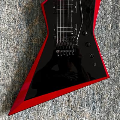 Hamer Scepter, LED inlays, OBL pickups, Floyd Rose 1988 - Black with Red bevels image 1