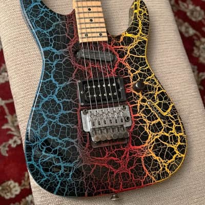 Used Charvel Fusion Deluxe w/ Hard Case – 1980s 1990s, Maple Fretboard, Floyd Rose, Rainbow Crackle image 3