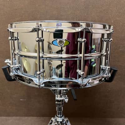 Ludwig LU6514SL Supralite 6.5x14" 10-Lug Steel Snare Drum with P88I Strainer 2021 - Present - Polished Steel image 1